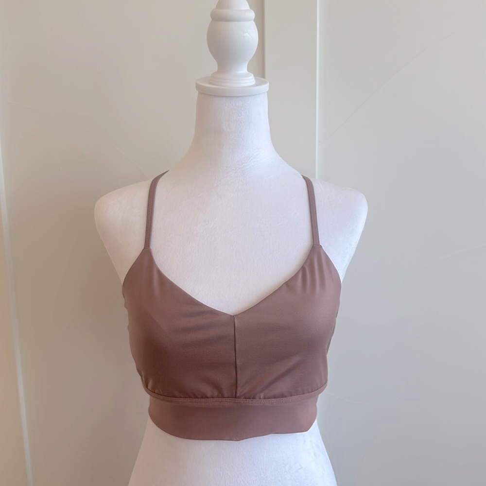 NWOT Alo Yoga Lavish bra Rosewater Heather Large